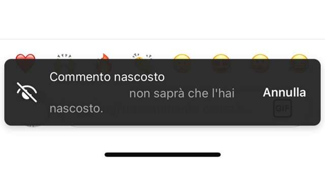 Instagram: nascondere un commento in un click