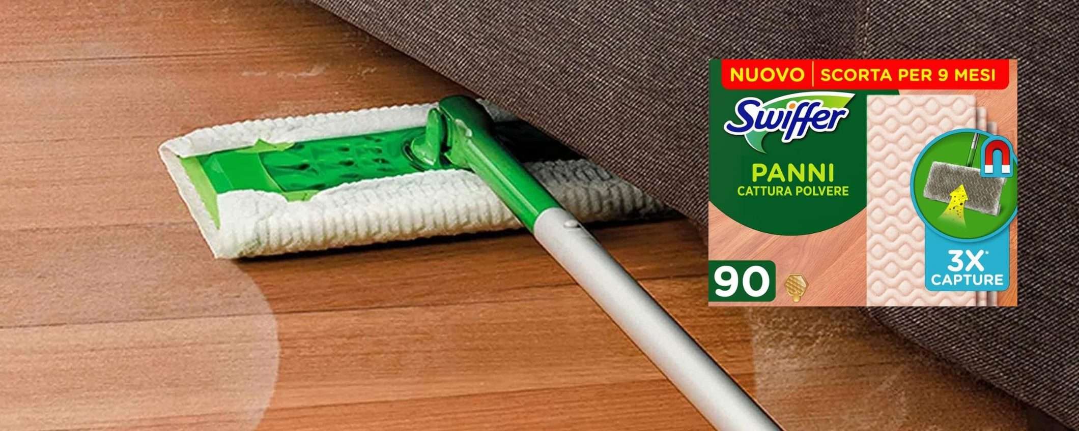 Panni catturapolvere Swiffer per parquet: MAXI SCONTO (-48%) per le Offerte di Primavera