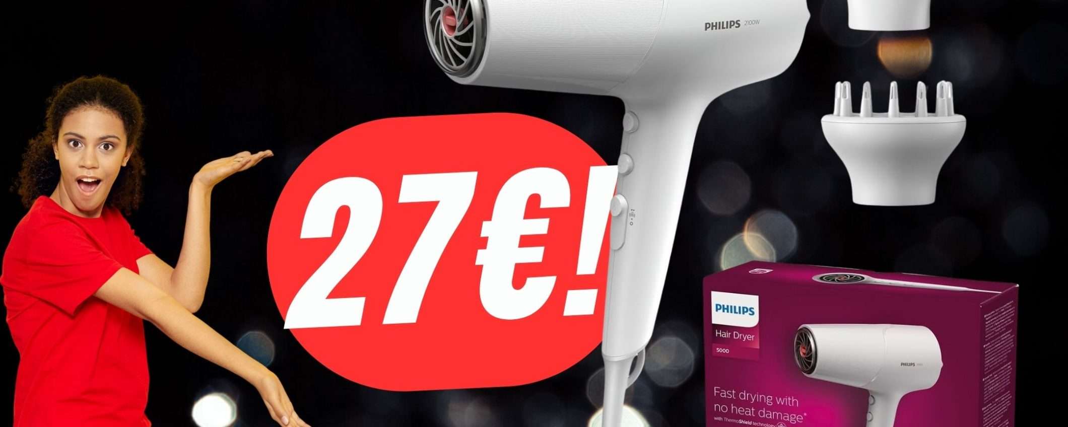 L'Asciugacapelli Philips Serie 5000 CROLLA di PREZZO del 31%