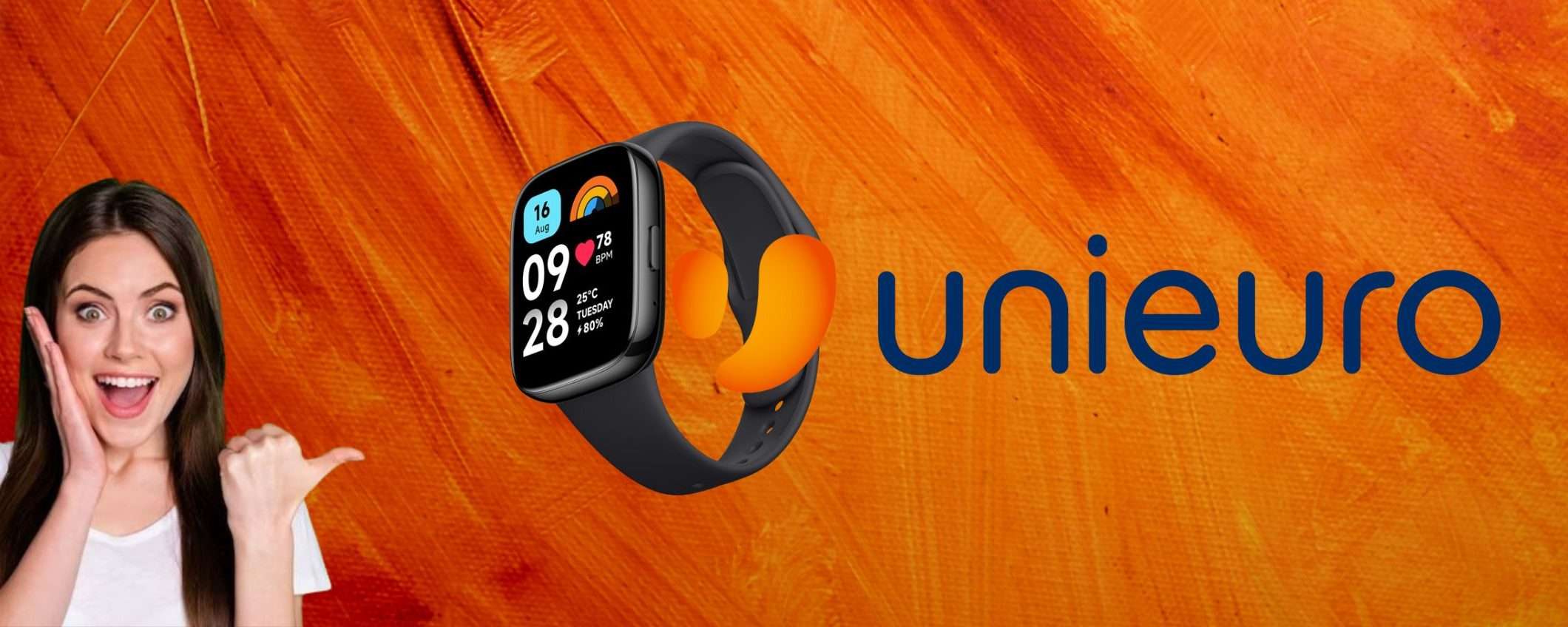 Lo Xiaomi Redmi Watch 3 Active in 3 RATE da 13€ da UNIEURO