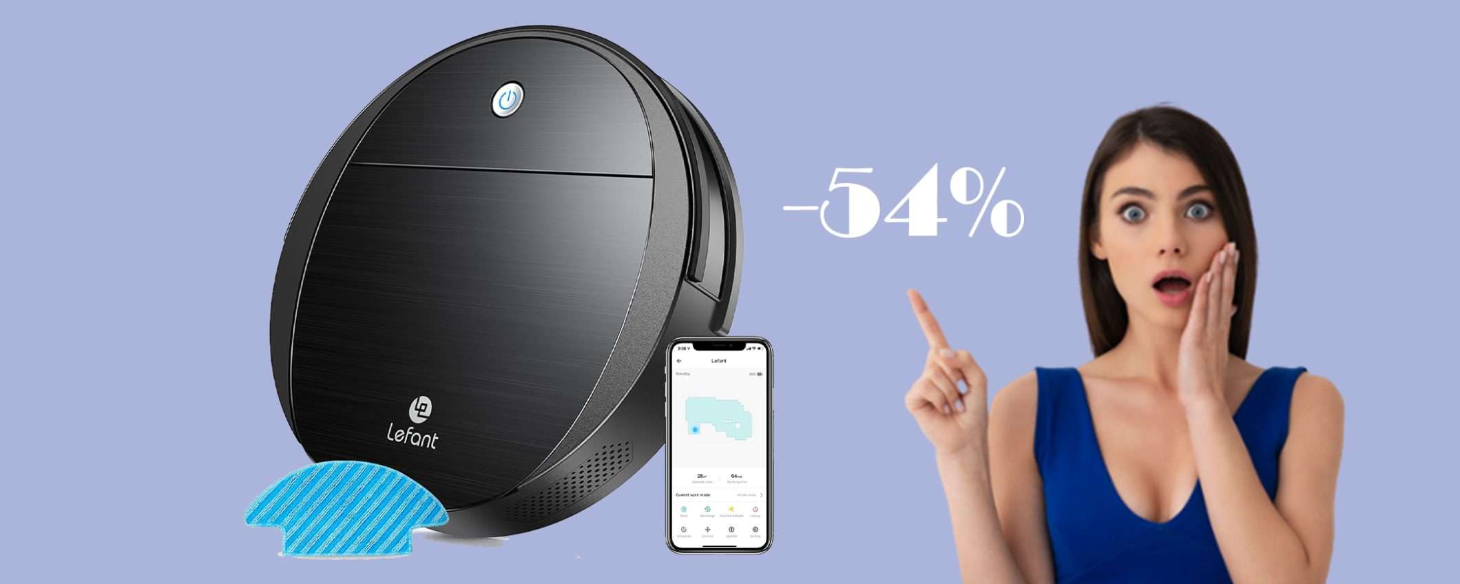 Robot aspira e lava con Alexa/Google in sconto SUPER del 54%