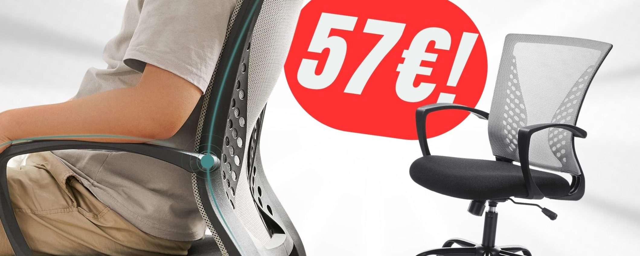 Mal di schiena? Mai più con la Sedia Ergonomica al FOLLE PREZZO di 57€!