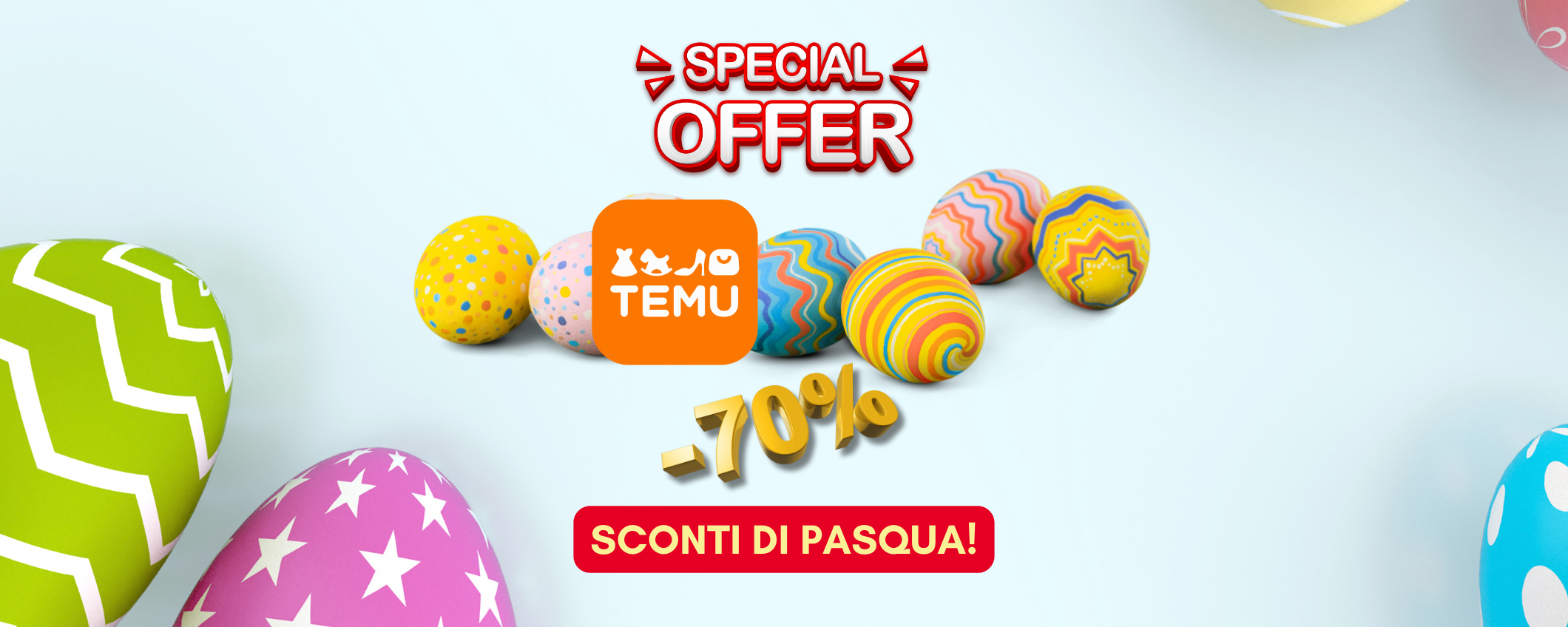 Sconti di Pasqua su Temu: sconti fino al 70%