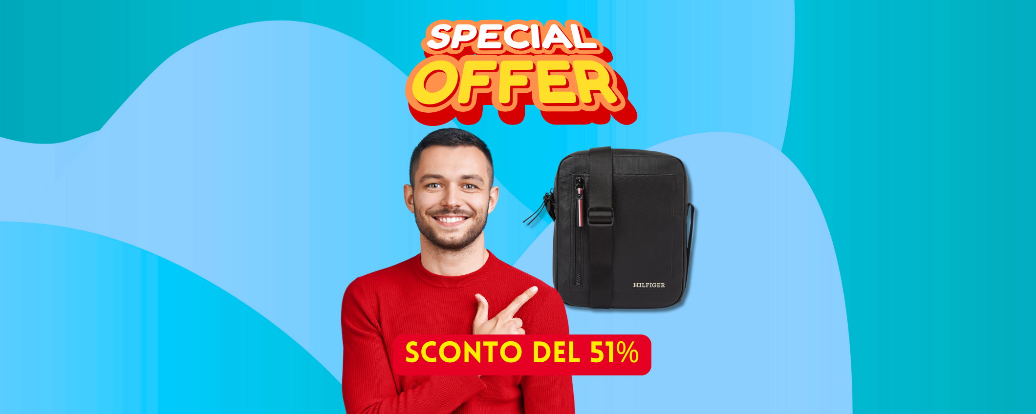 Borsa a tracolla Tommy Hilfiger in sconto FOLLE del 51%