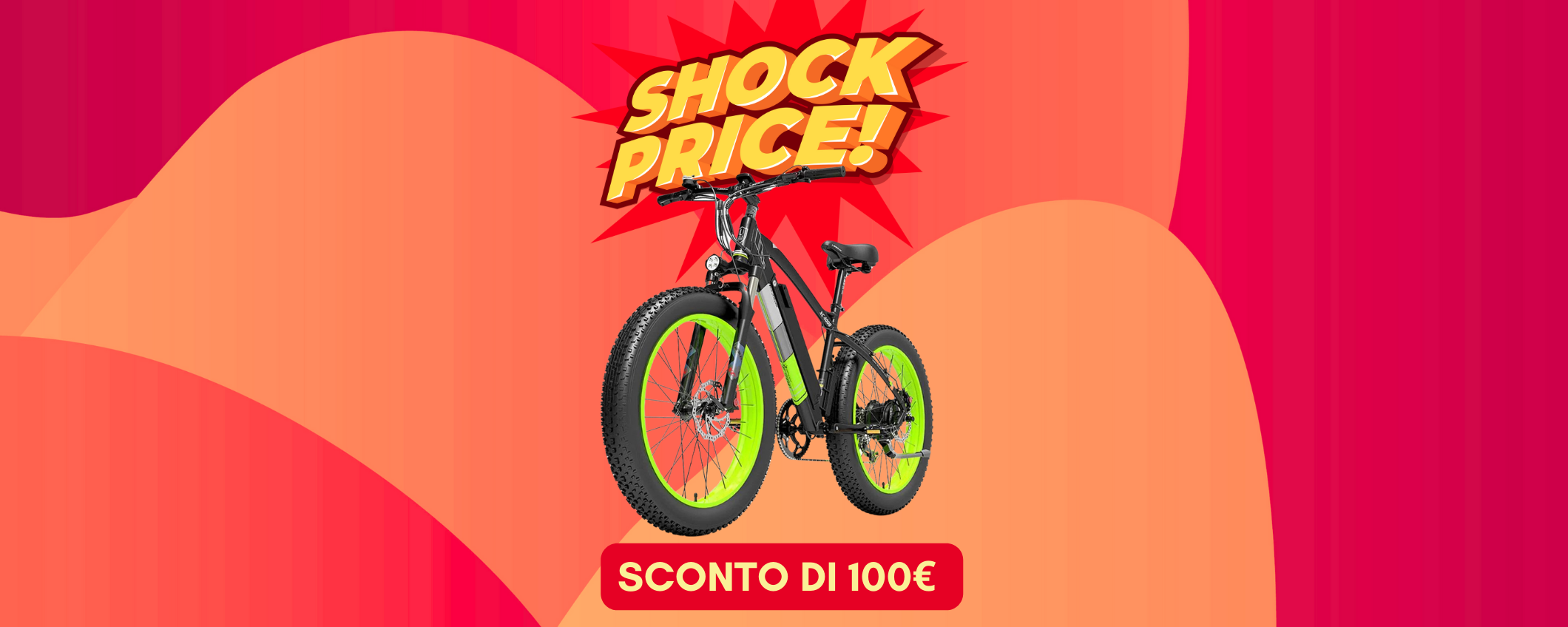 Fat Tire Mountain E-Bike in sconto di 100€, prezzo SHOCK