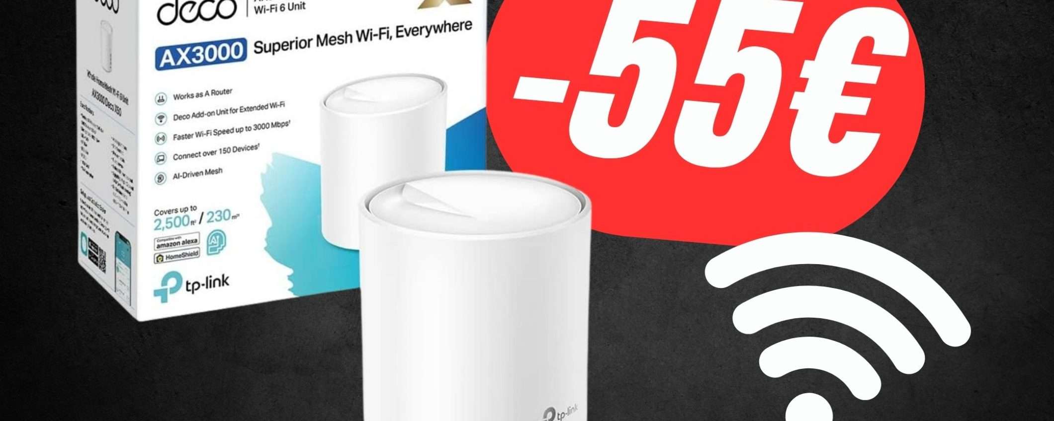 Sconto di 55€ sull'Extender WiFi 6 di TP-Link!