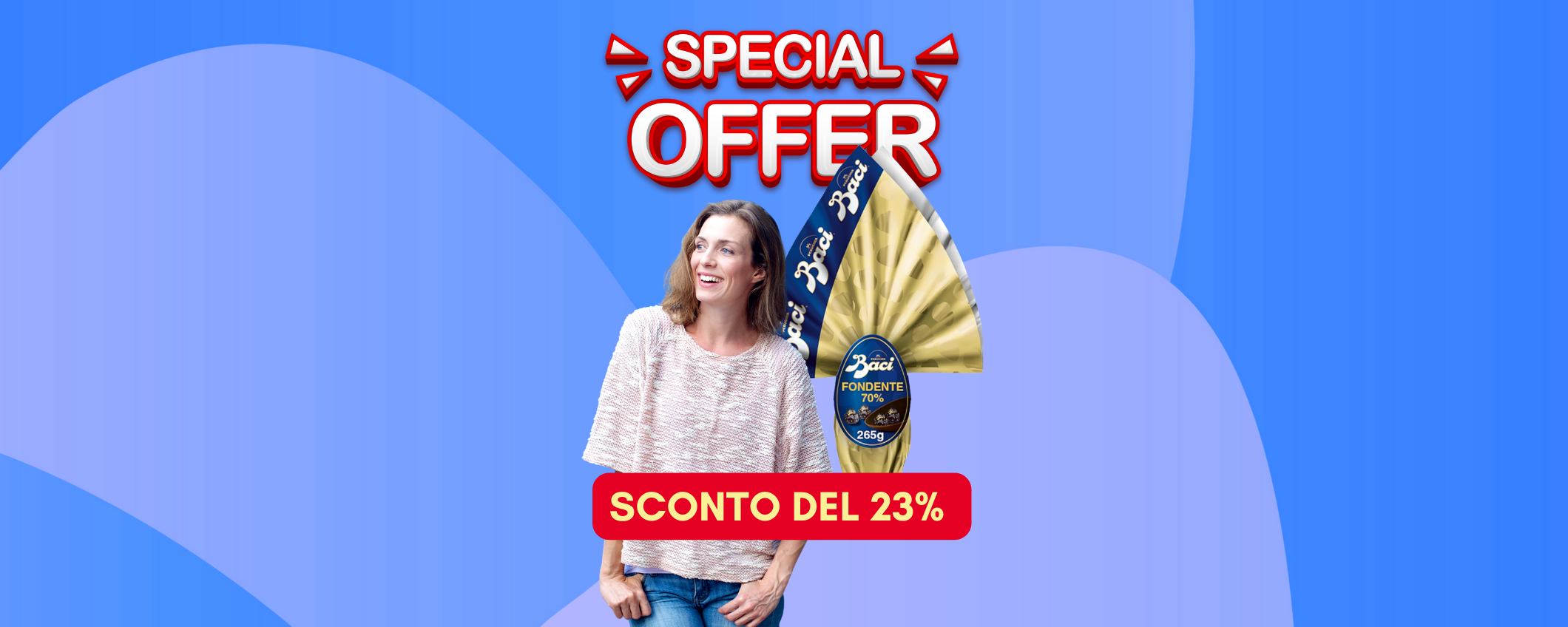 Uovo di Pasqua Baci Perugina fondente al 70%, in sconto del 23%