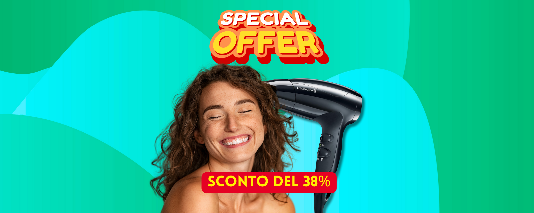 Sconto SHOCK: asciugacapelli Remington in sconto del 38%