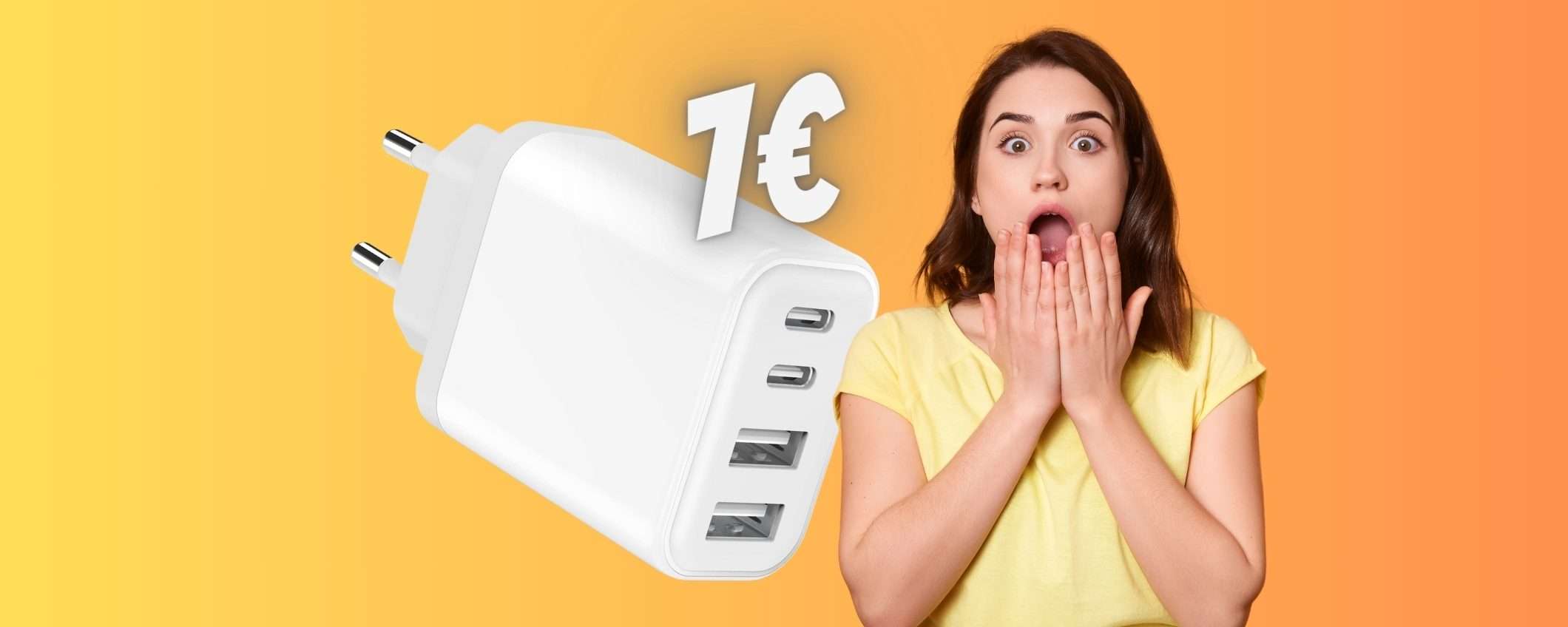 Caricatore USB da 40W e 4 porte in OFFERTA a SOLI 7€ su Amazon