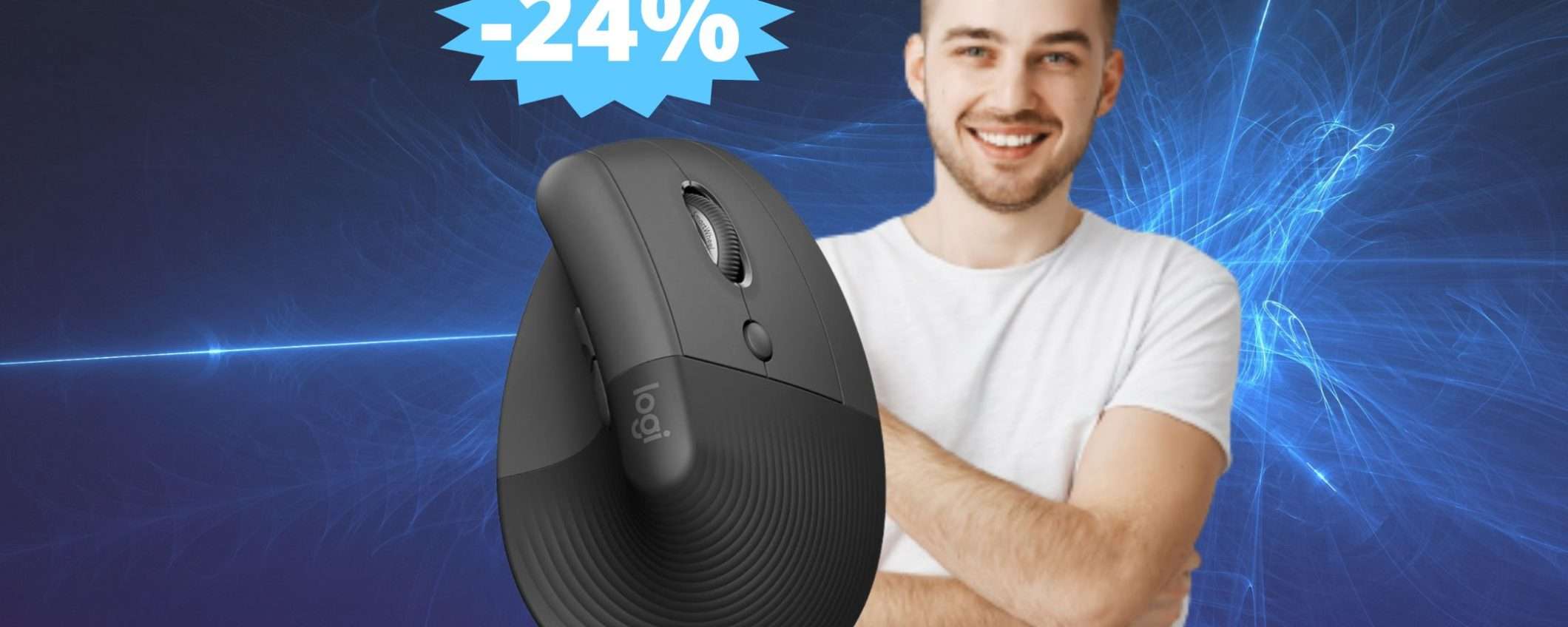 Mouse Logitech Lift: ergonomico, robusto e in SUPER sconto (-24%)