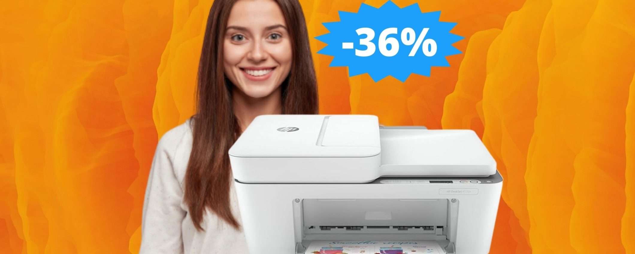 Stampante HP DeskJet 4120e: MEGA sconto del 36% su Amazon