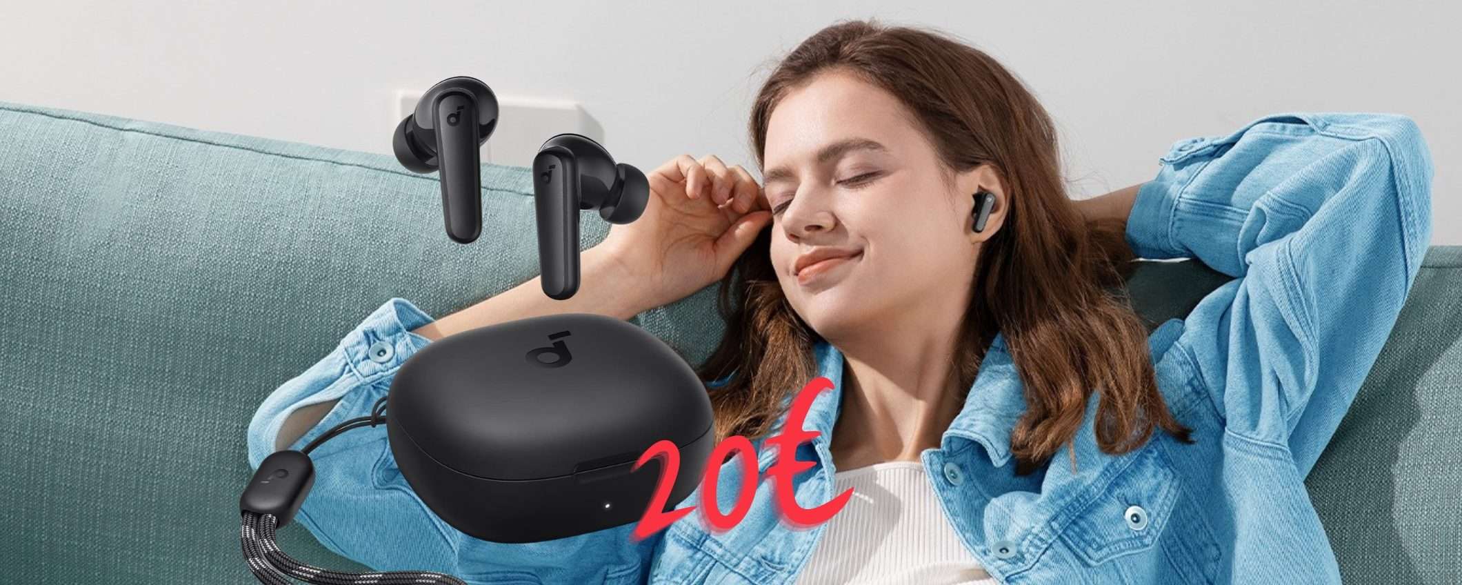 Cuffiette Bluetooth soundcore: bassi potenti e 30h di autonomia (20€)