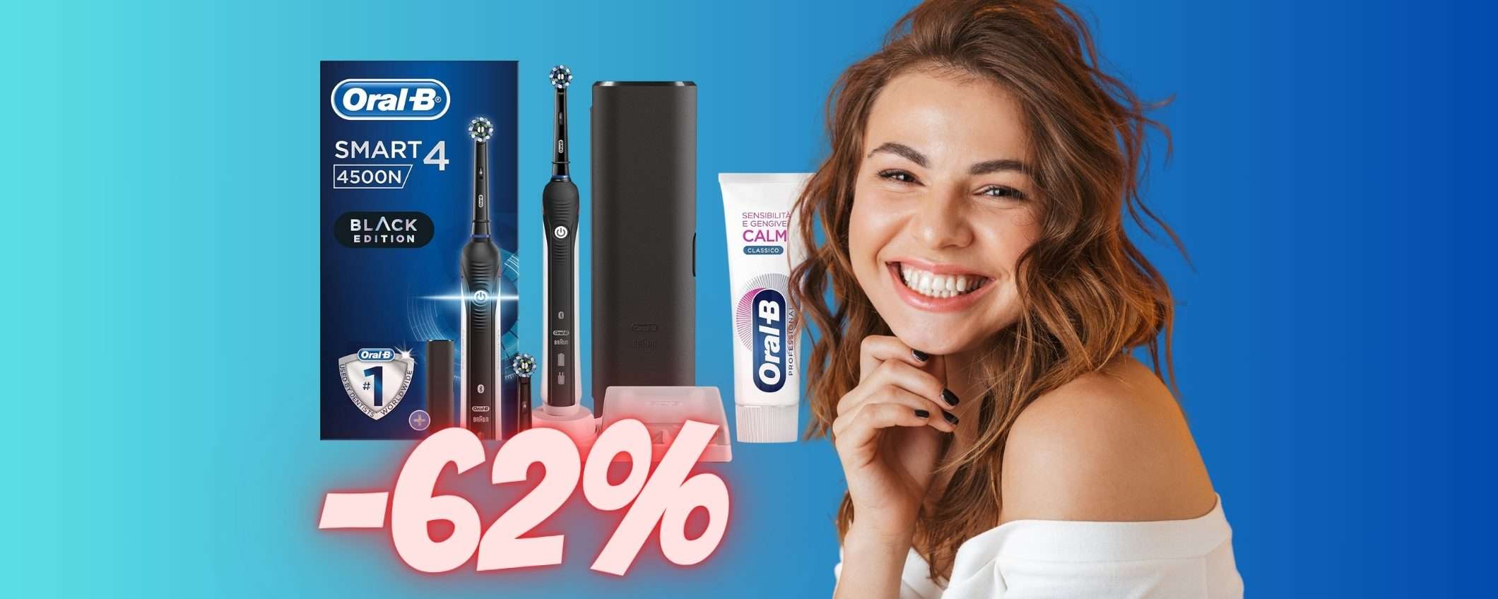 Denti perfetti con lo spazzolino elettrico Oral-B in SCONTO del 62%