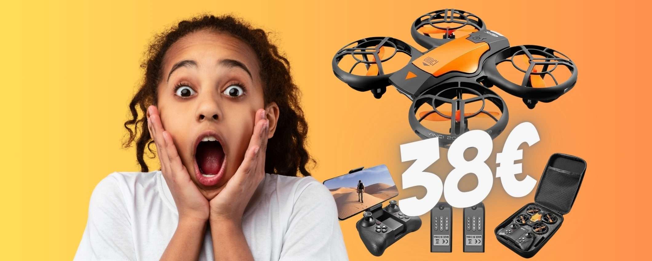 Drone con telecamera HD a soli 38€: il REGALO dei SOGNI a pochissimo