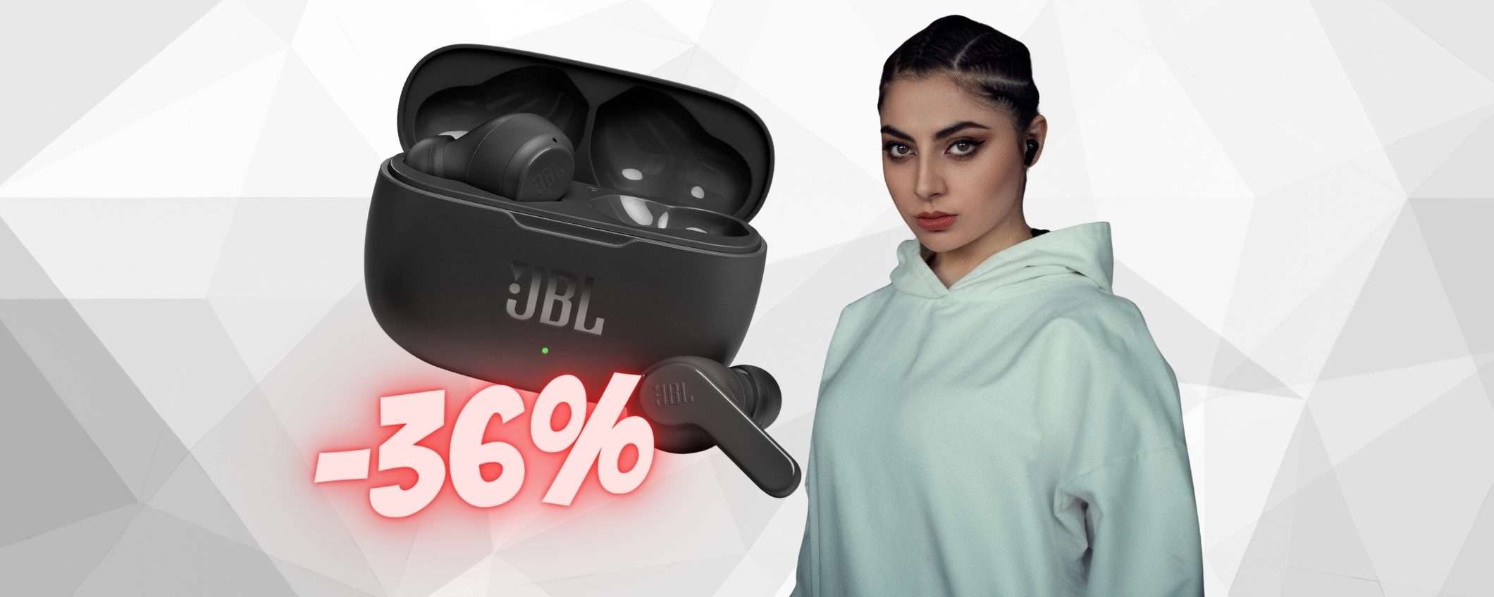 JBL Wave 200TWS: auricolari wireless SPETTACOLARI al 36% in MENO