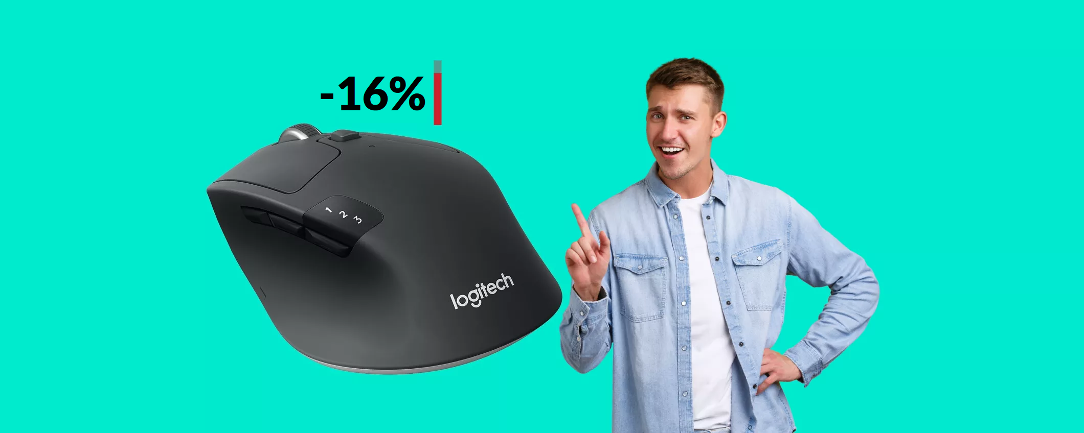 Questo mouse Logitech lo abbini a 3 dispositivi in simultanea (66€)