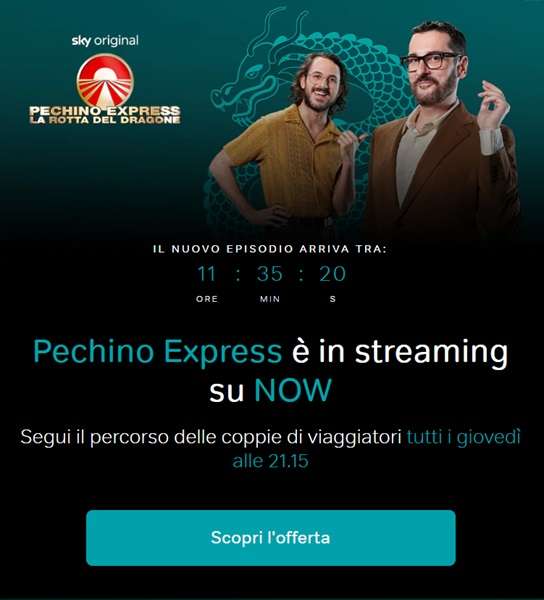 pechino express su now