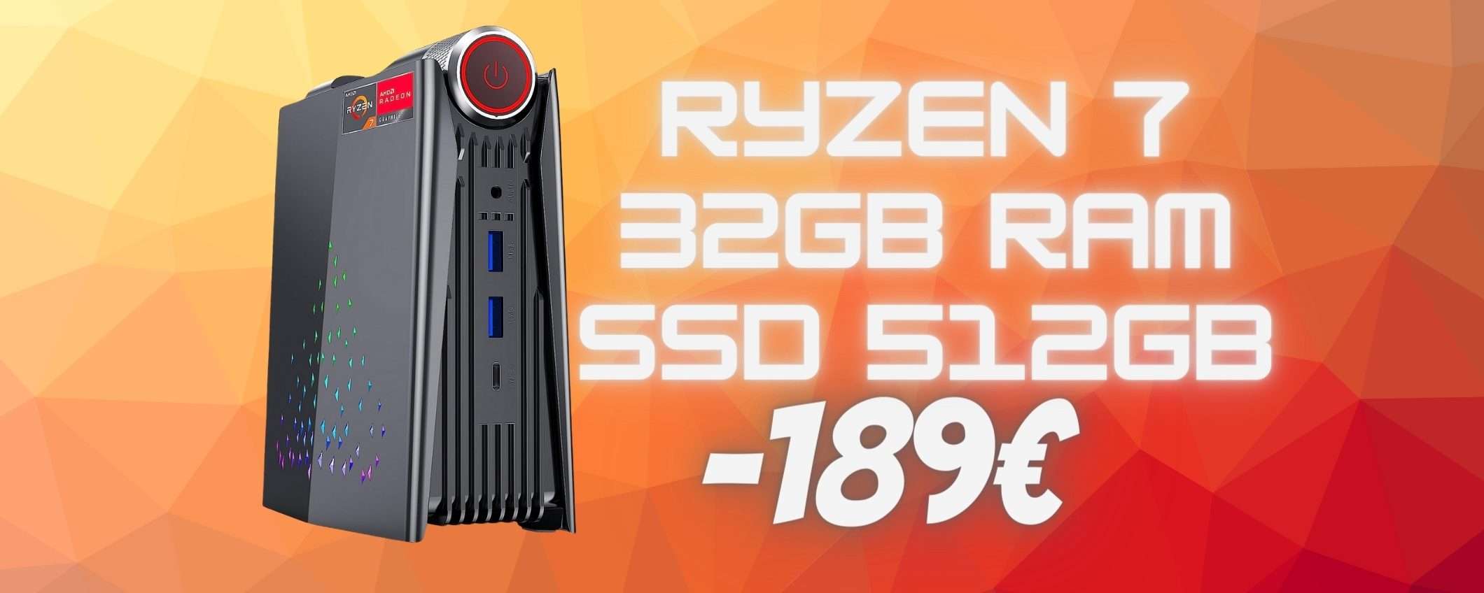 POTENTISSIMO mini PC che monta AMD Ryzen 7 in DOPPIO SCONTO (-189€)