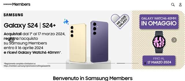 samsung members promozione