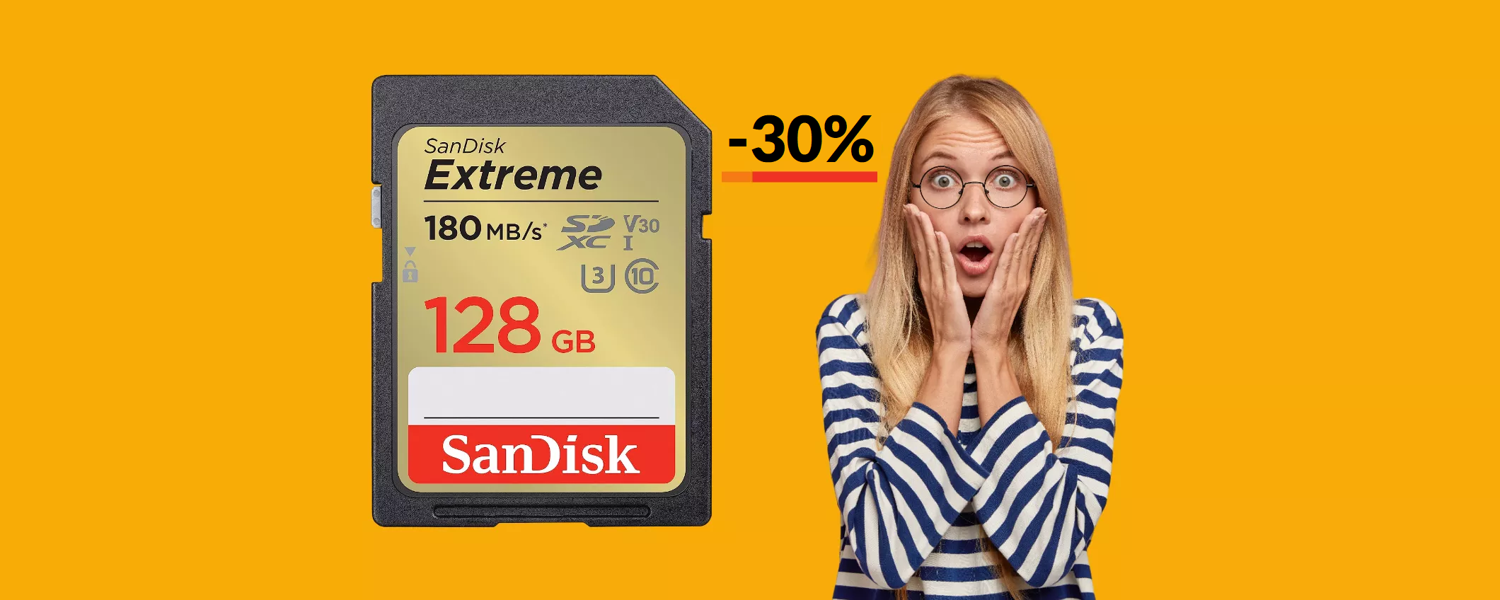 Scheda SD 128GB SanDisk: vero PORTENTO a poco più di 30€