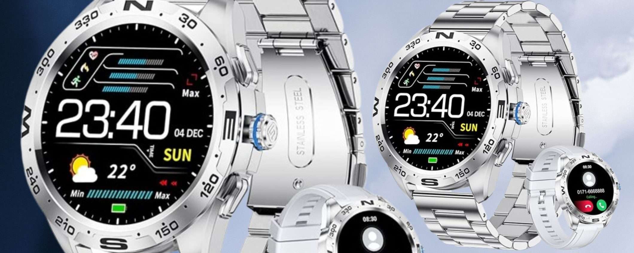 Smartwatch PREMIUM con cinturino in acciaio: prezzo BOMBA su Amazon (29€)