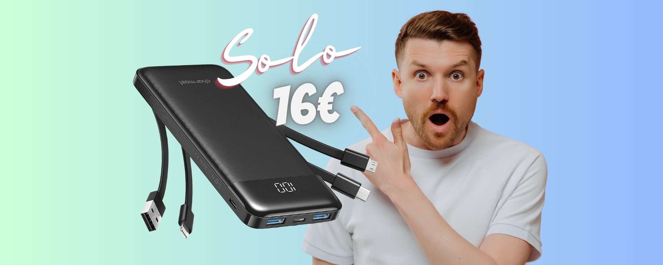 Solo 16€ con il COUPON di Amazon per questo Power Bank POTENTE