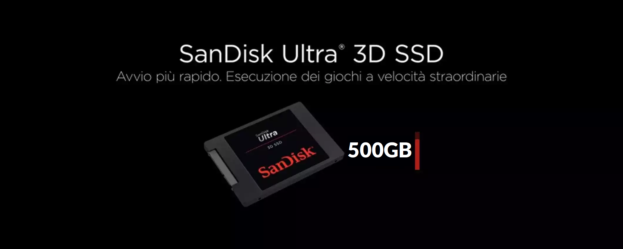 SSD 500GB SanDisk, è un FULMINE: prezzo ormai sotto i 70€