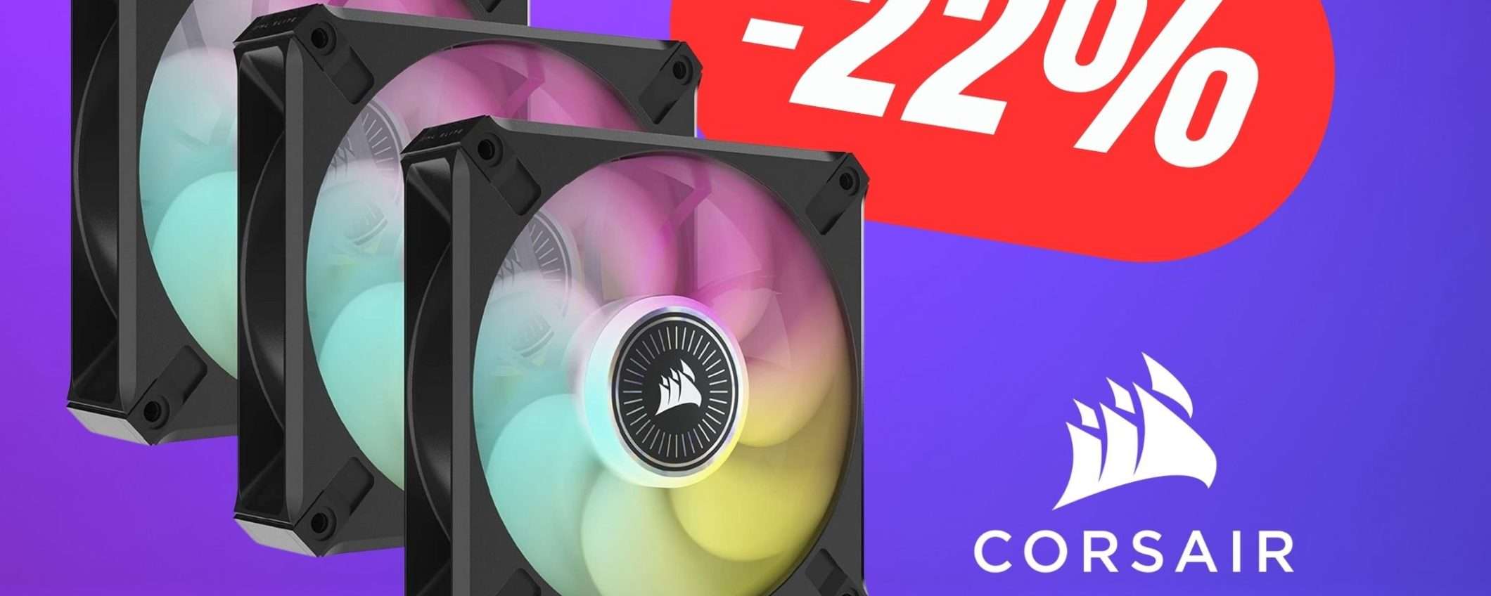 Queste 3 Ventole RGB di Corsair sono SCONTATE del -22%