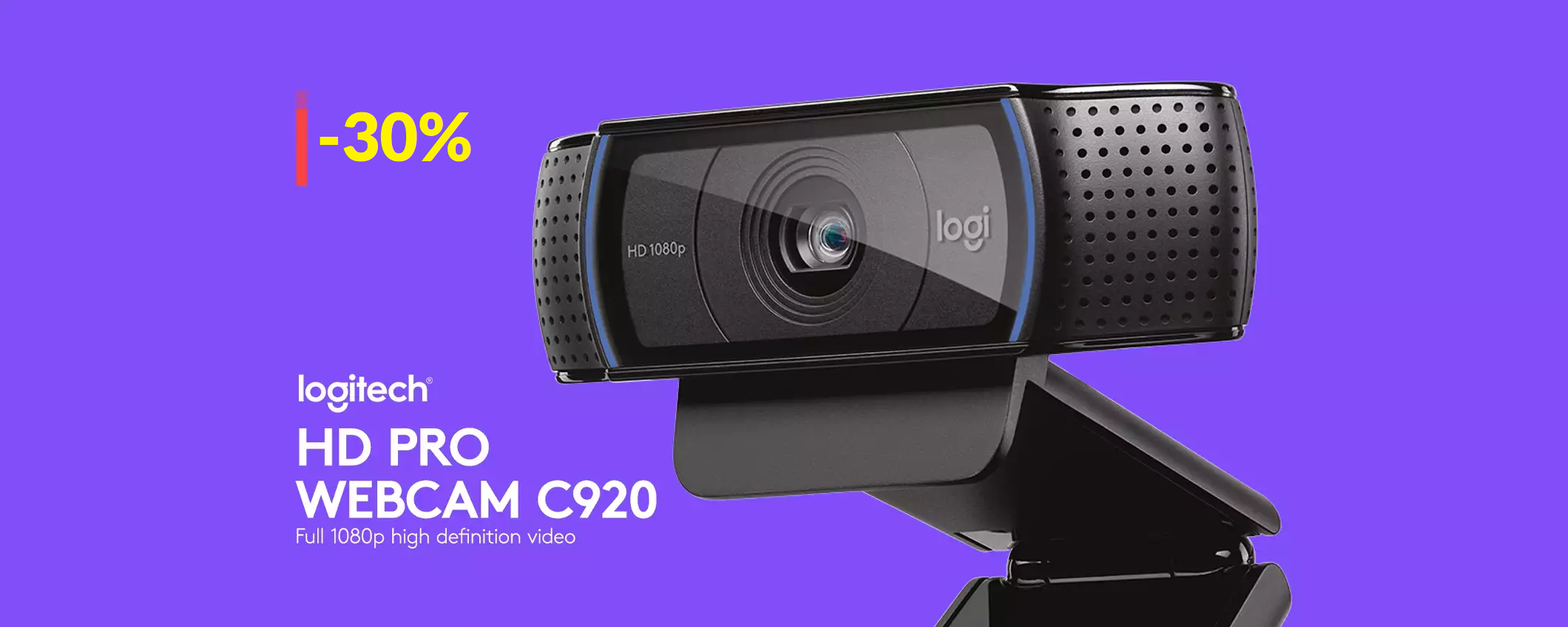 Webcam Logitech FullHD con doppio microfono: già tua a soli 72€