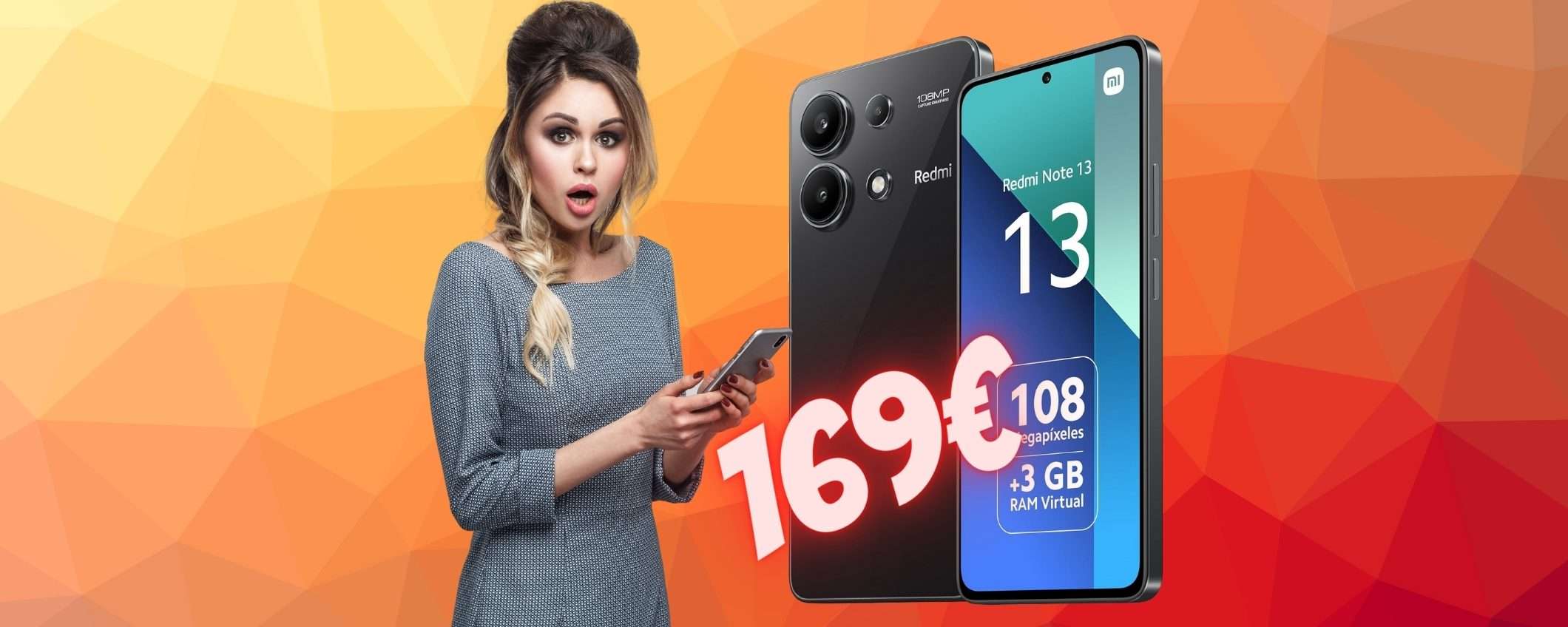 Xiaomi Redmi Note 13 (6GB/128GB) a soli 169€ su Amazon, FOLLIA