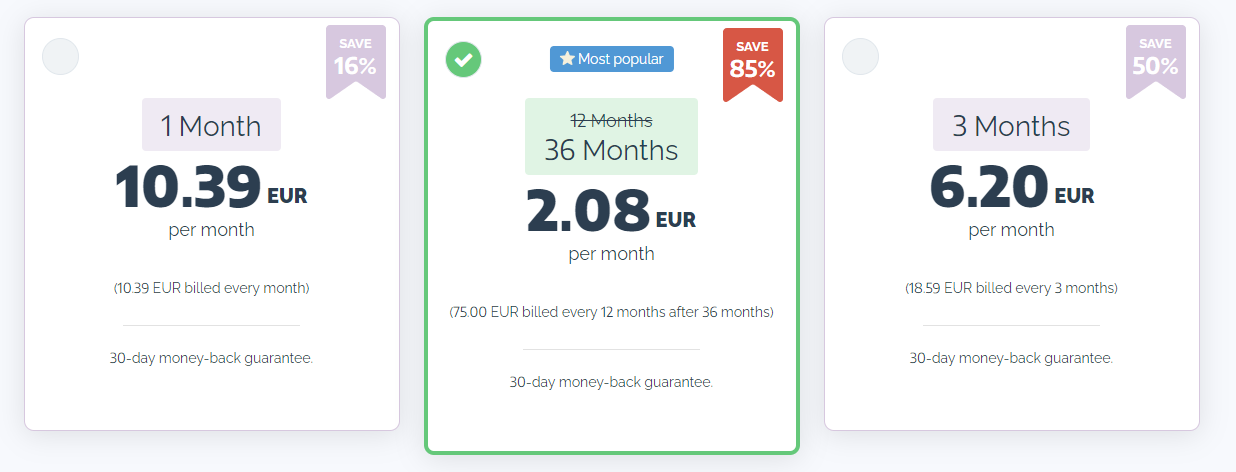 2 euro al mese