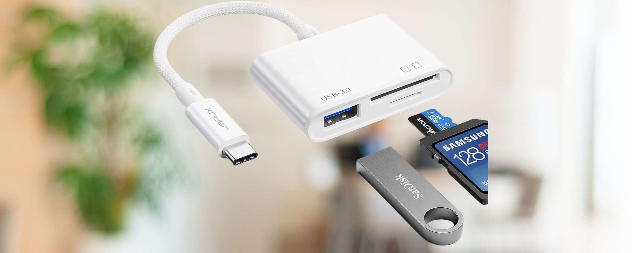 Lettore di schede SD con USB-C a meno di 8€ su Amazon con questo DOPPIO SCONTO