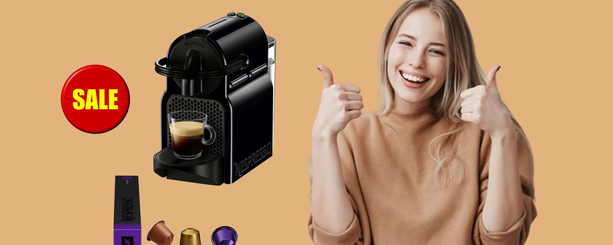 Macchina da caffè Nespresso Inissia in sconto BOMBA del 18%