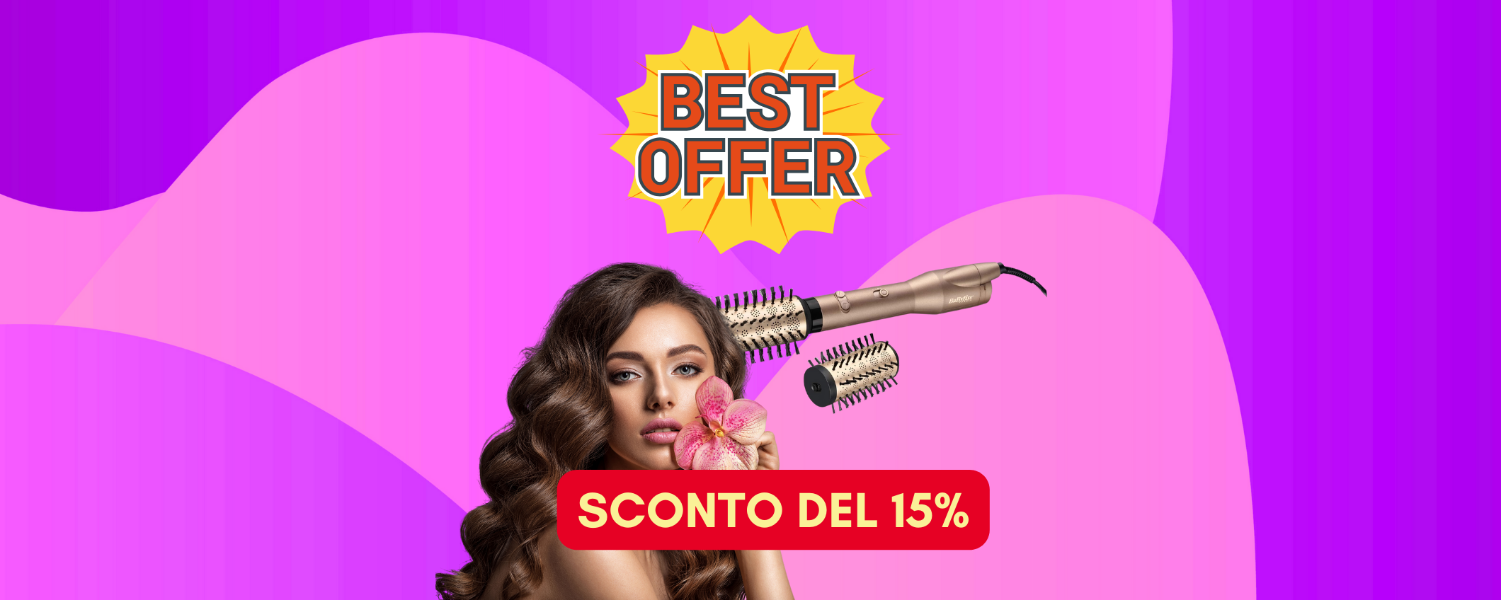 Ricci perfetti con la spazzola rotante BaByliss in sconto del 15%