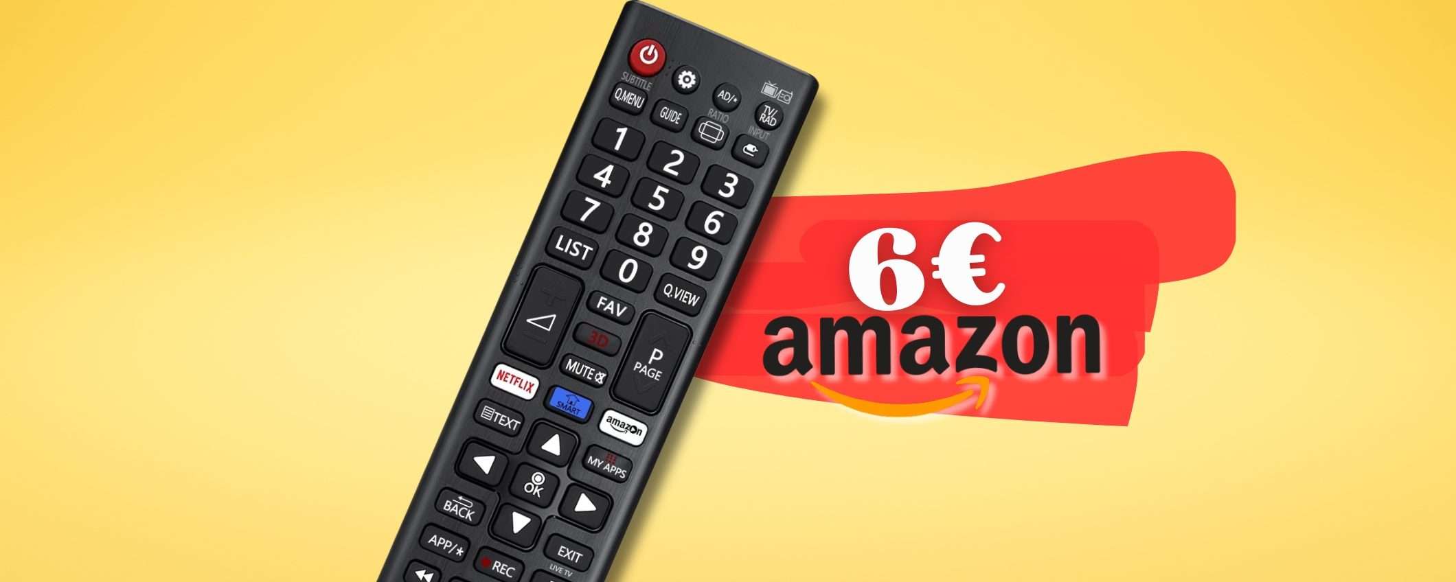 Telecomando UNIVERSALE salva la TV LG con 6€ (tasti Netflix e Prime)