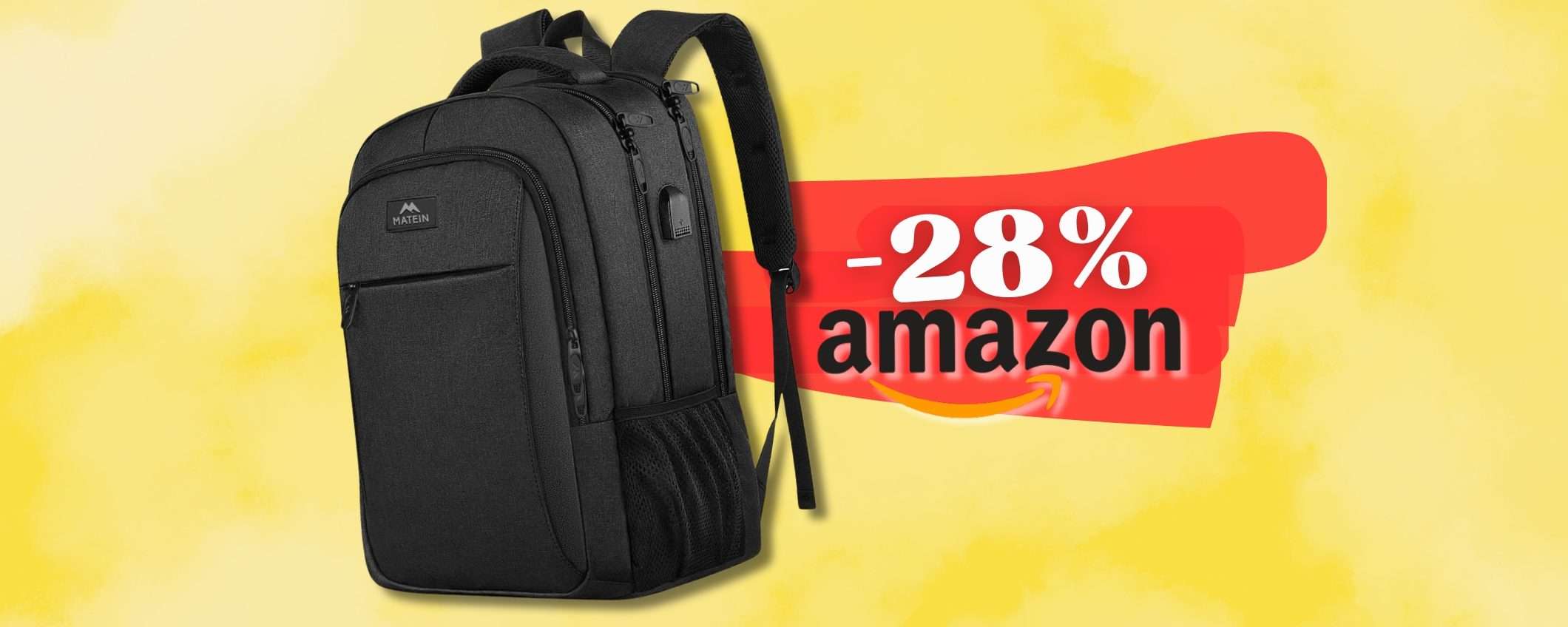 Zaino con tasca PC e capienza perfetta per i VIAGGI: una bomba a 28€