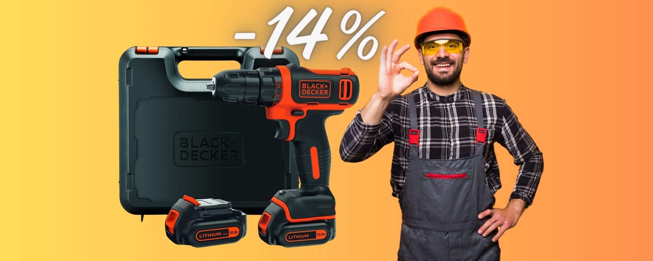 BLACK+DECKER: trapano avvitatore con doppia batteria a PREZZO HOT