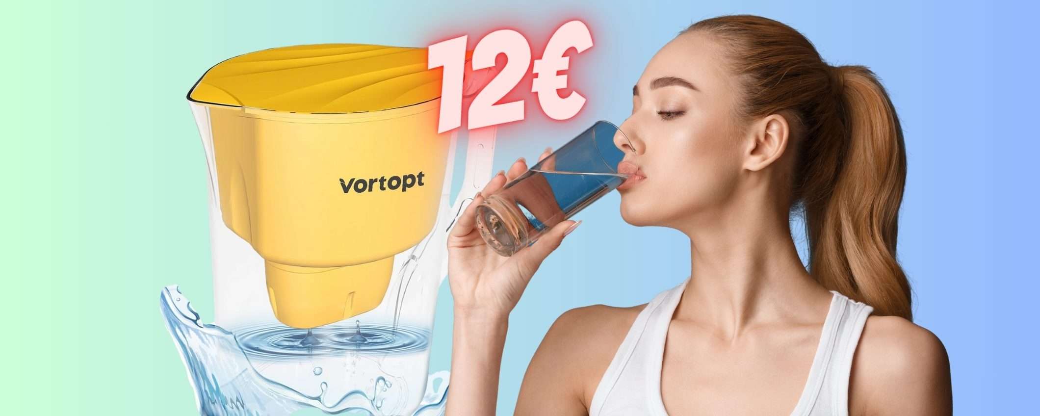 Caraffa filtrante da 3,5 litri con filtro che dura 3 mesi a SOLI 12€