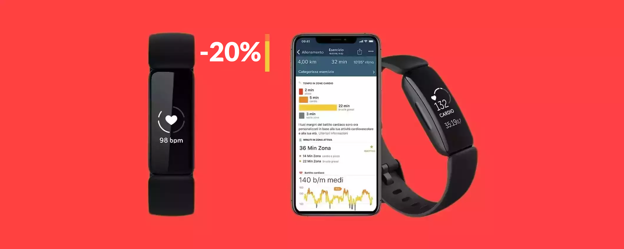 Fitbit Inspire 2 a soli 79€: monitoraggio h24 di salute, sonno e sport