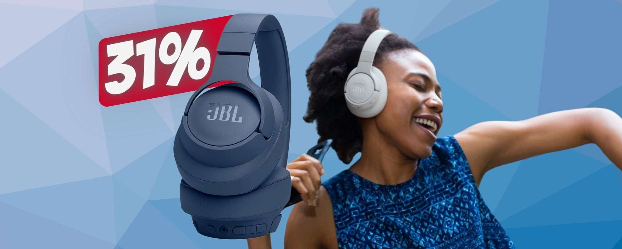 JBL Tune 770NC: epiche cuffie wireless con connessione multipoint (-31%)