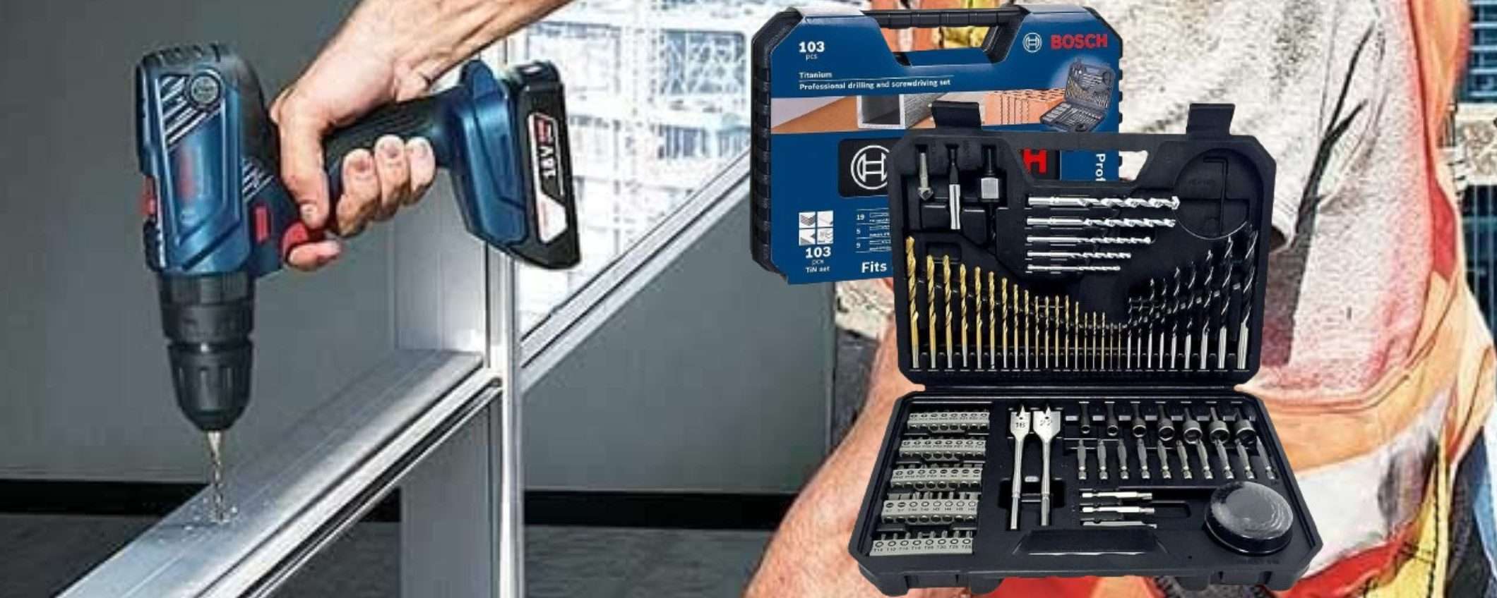 Bosch PROFESSIONAL su Amazon: mega kit 103 in 1 con valigetta a 22€ (-41%)