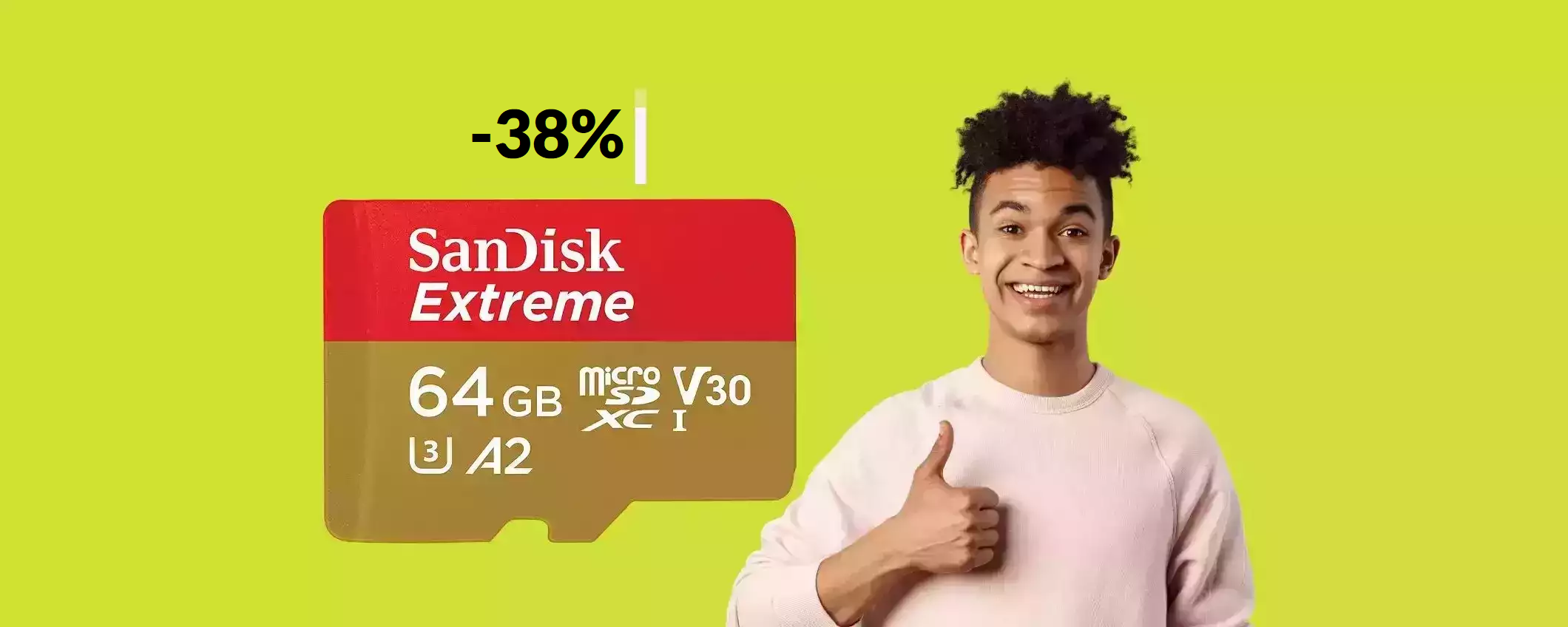 MicroSD SanDisk 64GB: è una vera SCHEGGIA e costa solo 17€