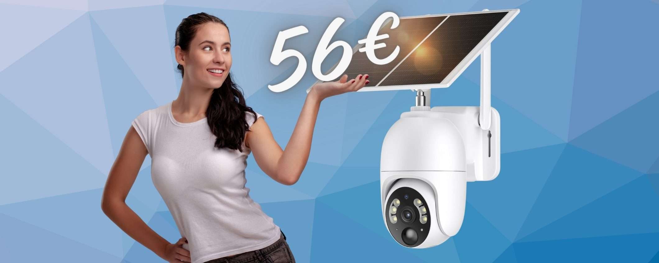 Videocamera di sicurezza con rilevamento e pannello solare a SOLI 56€