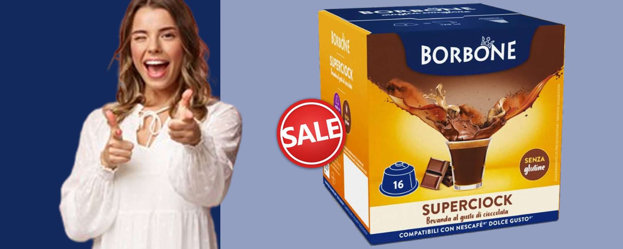 Caffè Borbone SuperCiock (64 capsule) in sconto BOMBA: tue a 16,97€