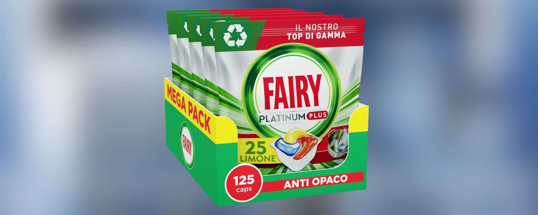 Fairy Platinum Plus per Lavastoviglie: 125 capsule a PREZZO SCORTA (-25%)