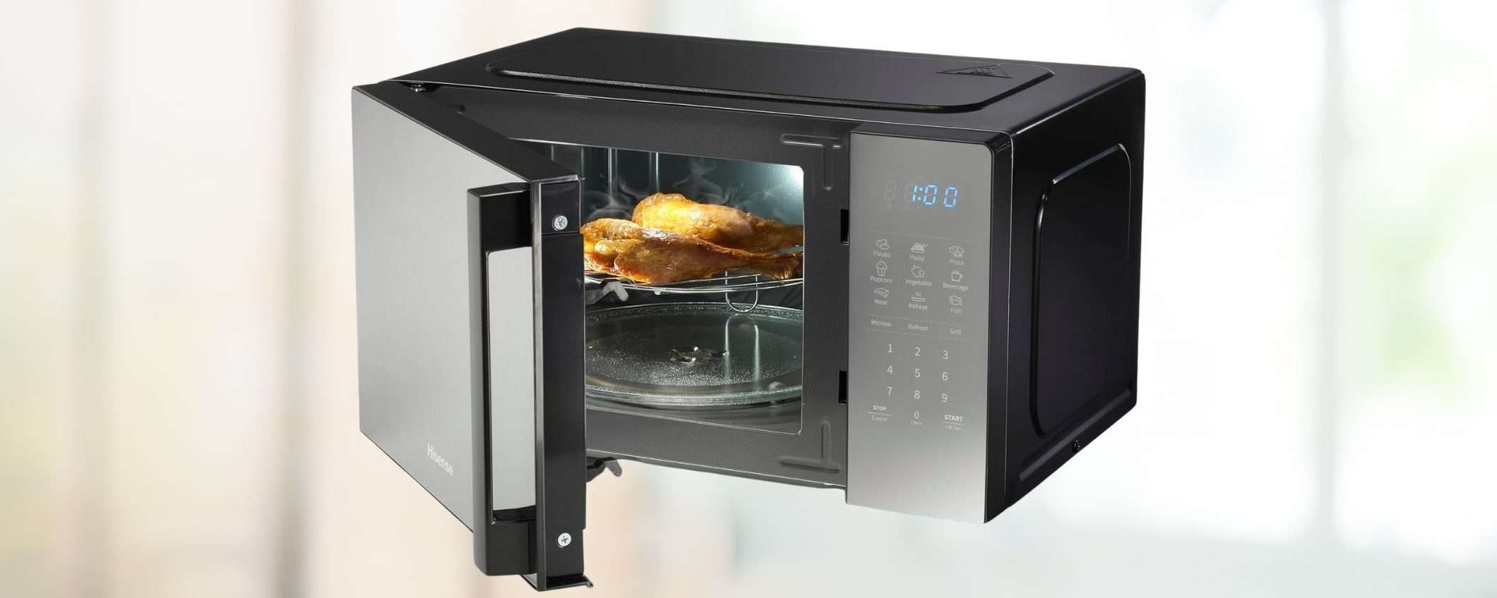 Forno a microonde Hisense con 9 funzioni e GRILL in offerta al MINIMO STORICO (-34%)