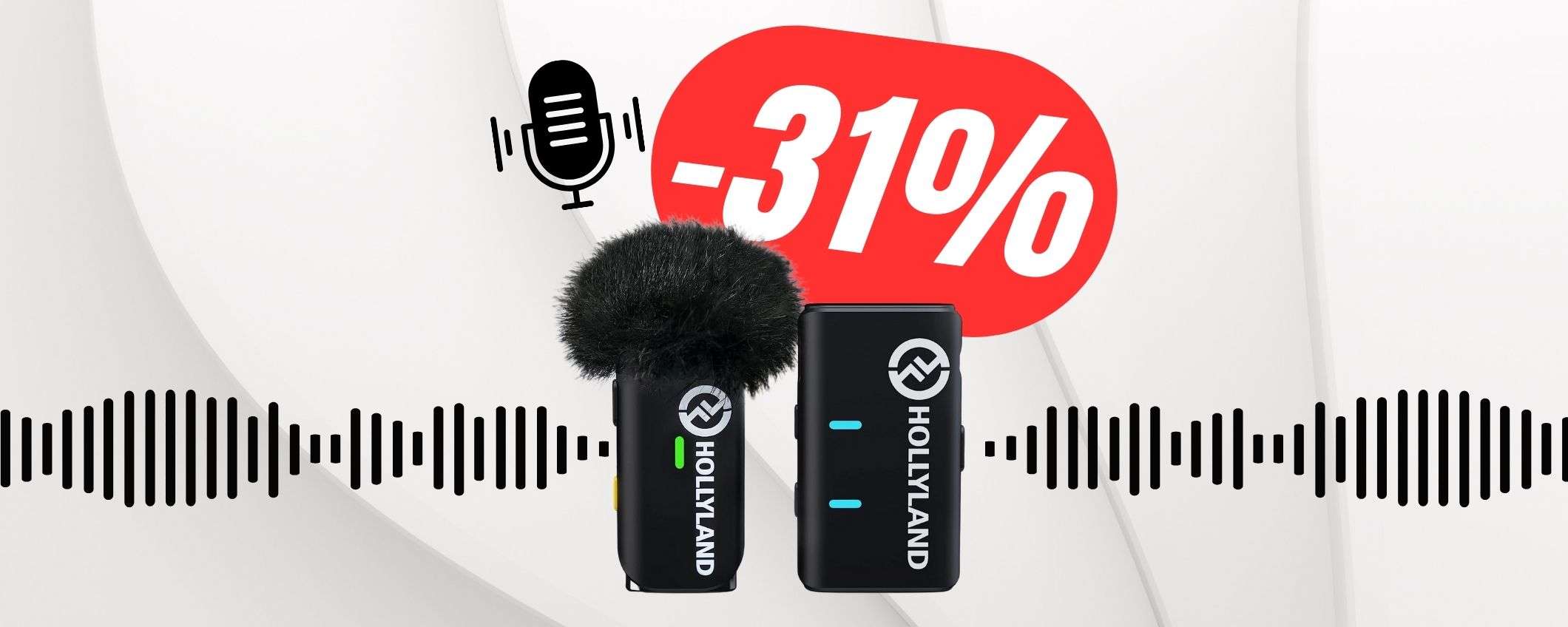 Questo microfono wireless CANCELLA il RUMORE ed è in SCONTO al -31%!