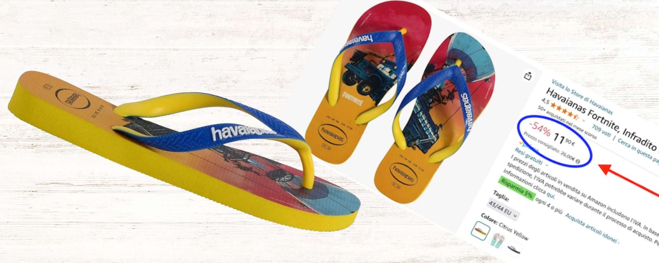 Infradito Havaianas da 11€ su Amazon: sconti fino al 54%, prezzo da OUTLET