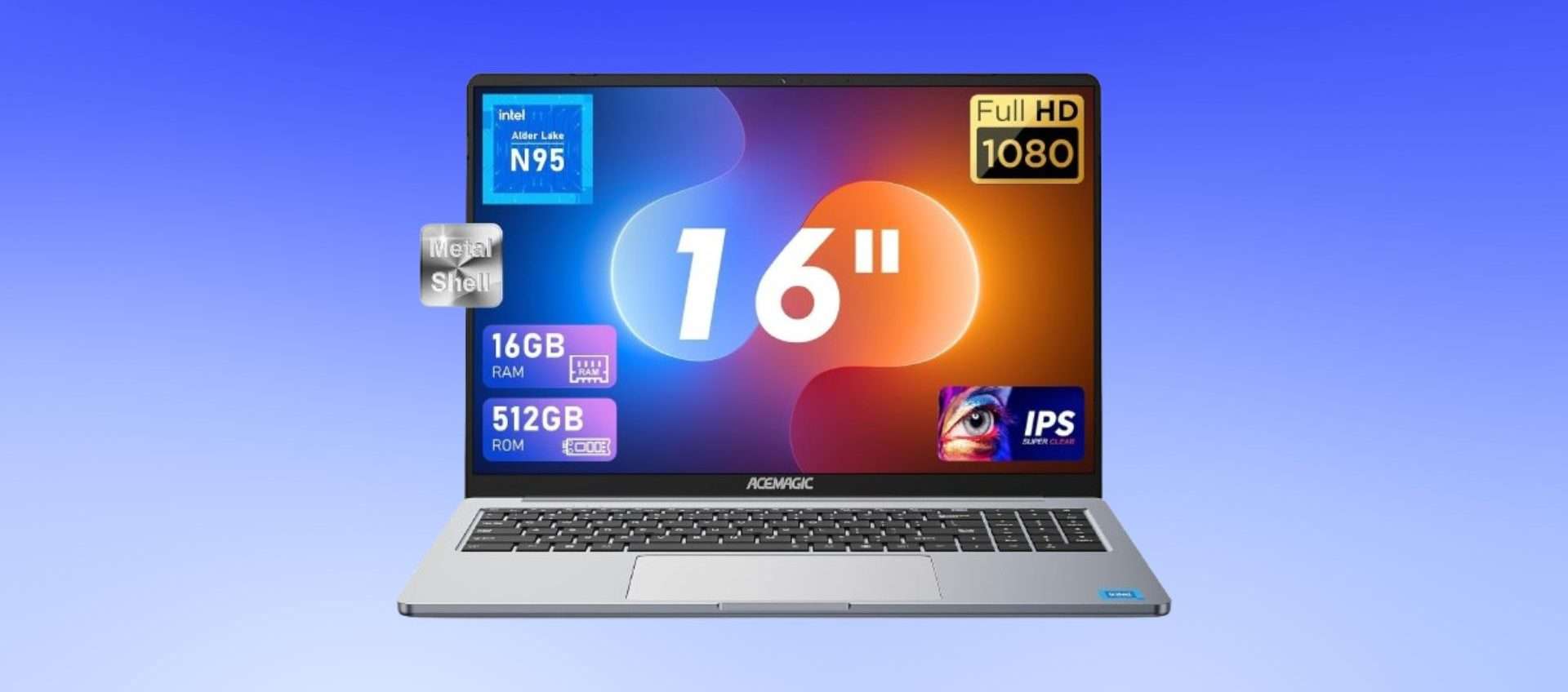 Laptop in super offerta, tuo a meno di 300€: Intel Alder Lake N95 e 16/512GB