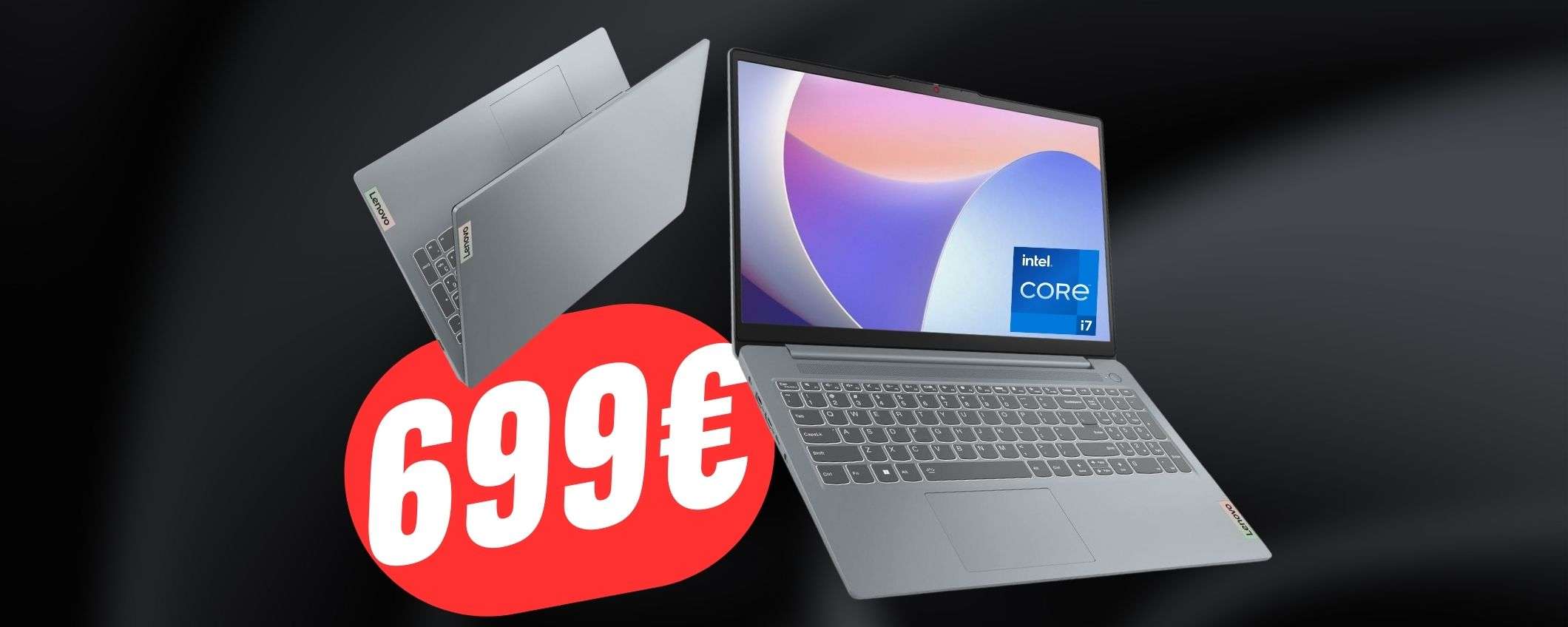 Il portatile LENOVO con Intel i7 13th, 16GB di RAM e 512GB di SSD precipita a 699€!